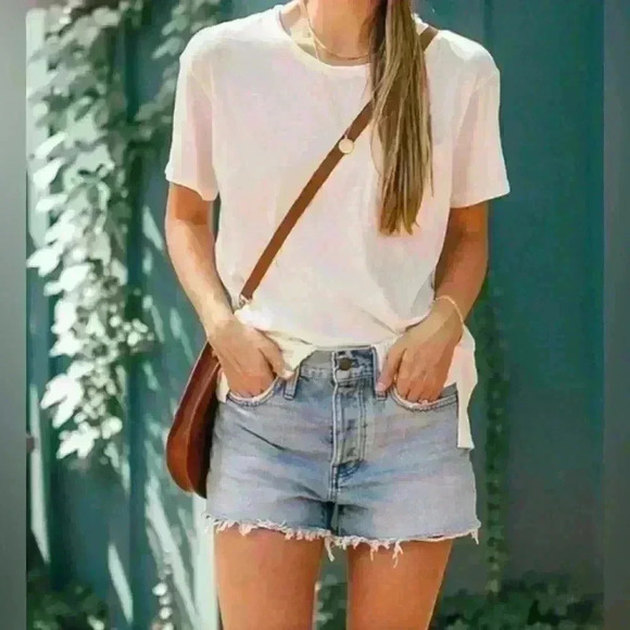 Madewell Relaxed Denim Cut Off Shorts Size 29 Light wash High Rise Casual Cotton - Picture 1 of 13